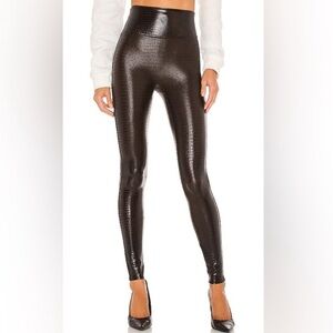 Spanx Faux Leather Crocodile Leggings - Medium